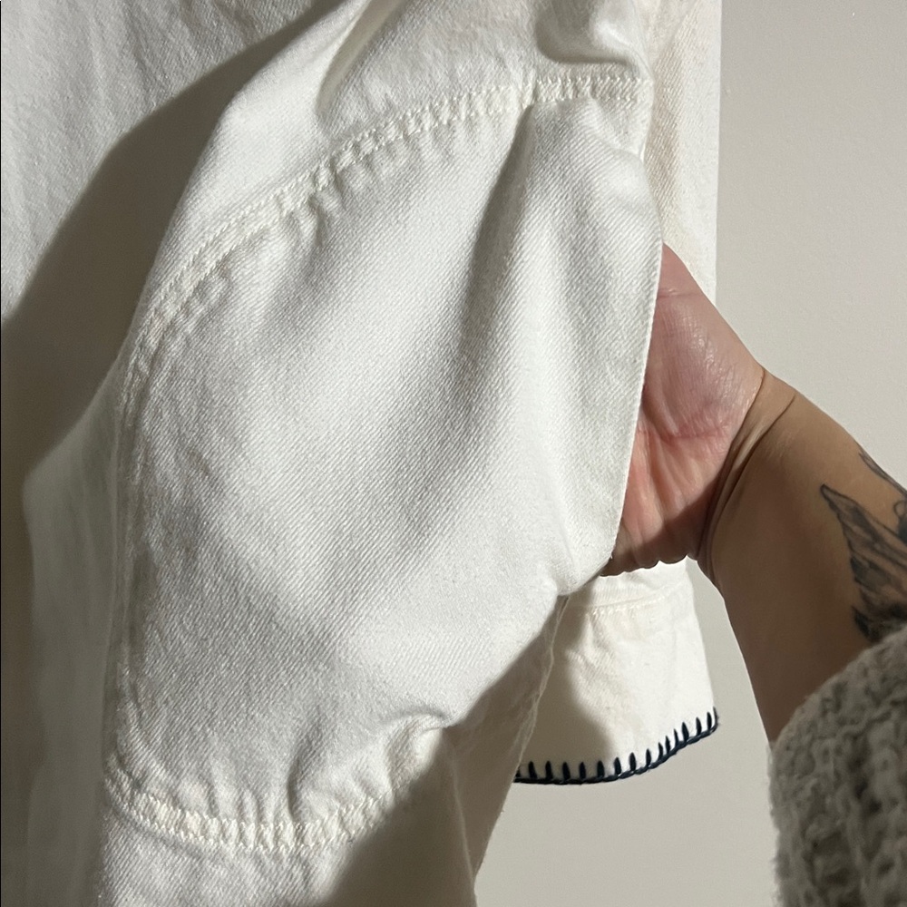 Pilcro Tillie Relaxed Denim Shacket Whipstitch Edition - Picture 3 of 6